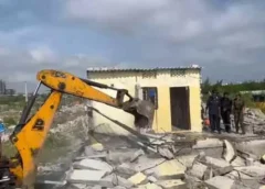 HYDRA Demolishes Illegal Ventures on 317 Acres of Government Land in Gajularamaram