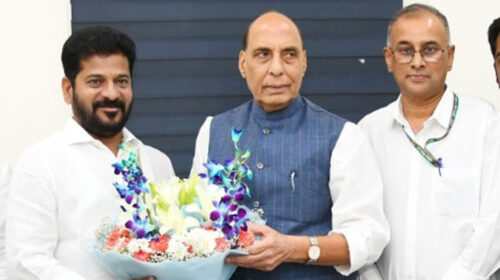 Telangana CM Revanth Reddy's Delhi Visit: Key Meeting with Defense Minister Rajnath Singh on Transfer of Defense Lands